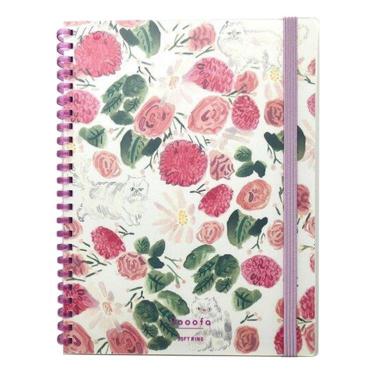 ソフトリングノート A5 Sooofa×ペーパーメッセージ 花と毛の長い猫【ロフト限定】