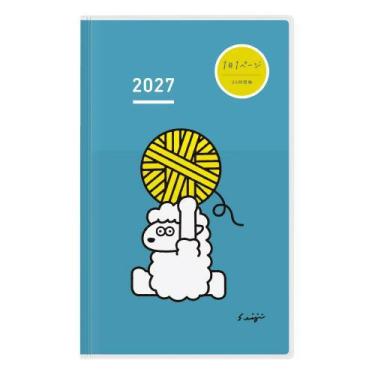 2027年1月始まり デイリー 1日1ページ B6 ジブン手帳DAYs ミニ 松本セイジ 羊柄 ブルー
