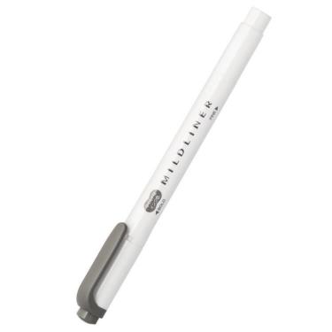 マイルドライナー 蛍光ペン 太細両用タイプ 寒色系 マイルドダークグレー