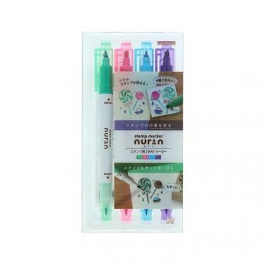 スタンプ用2WAYマーカー ヌリン 4色セット コスモキャンディ