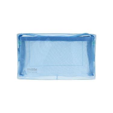 クリアメッシュボックスポーチ ミッテ ライトブルー