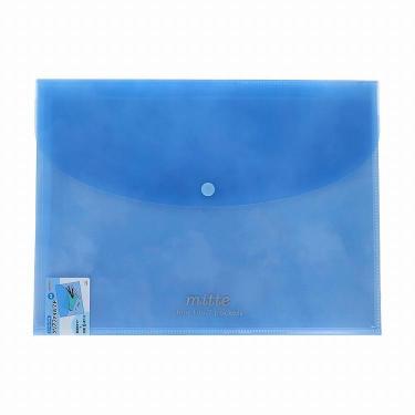 エンベロープ付きクリアファイル 7P A4 ライトブルー