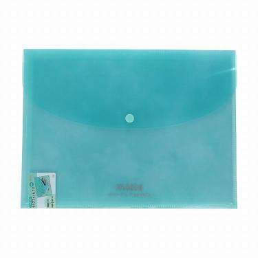 エンベロープ付きクリアファイル 7P A4 ペールミント