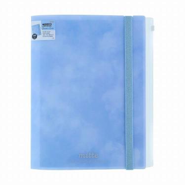 ゴムバンド付きクリアファイル 5P+F A4 ライトブルー