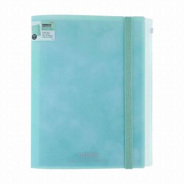 ゴムバンド付きクリアファイル 5P+F A4 ペールミント