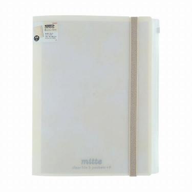 ゴムバンド付きクリアファイル 5P+F A4 オフホワイト