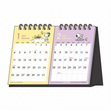 2027年1月始まりカレンダー 卓上 2ヶ月 スヌーピー