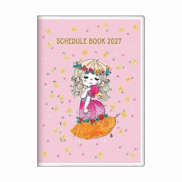 2026年12月始まり手帳 B6 週間レフト 水森亜土 ピンク