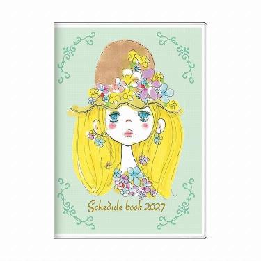 2026年12月始まり手帳 B6 週間レフト 水森亜土 グリーン