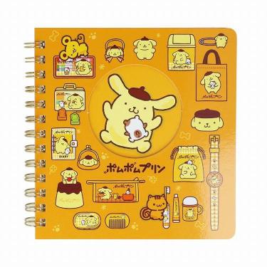 サンリオキャラクターズ 窓付きスクエアリングノート ポムポムプリン オレンジ