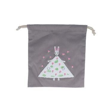 サガラ刺繍巾着 わたしのワンピース 花