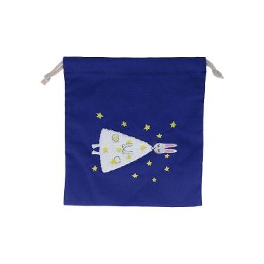 サガラ刺繍巾着 わたしのワンピース 星