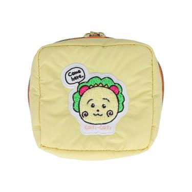 スクエアサガラ刺繍ポーチ コジコジ イエロー