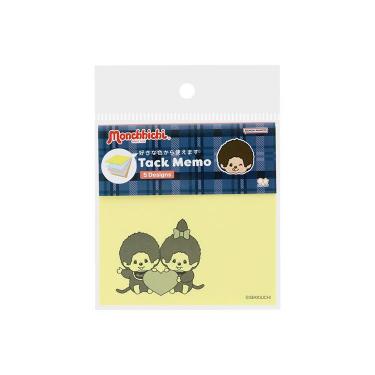 付箋メモ5C モンチッチ 青チェック