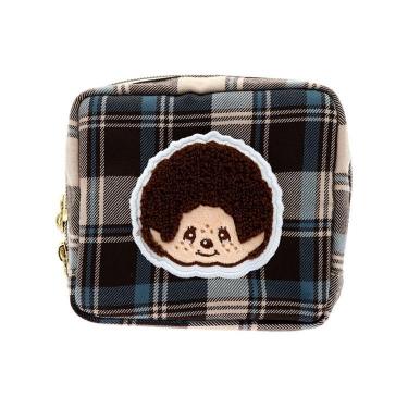 スクエアサガラ刺繍ポーチ モンチッチ アップ