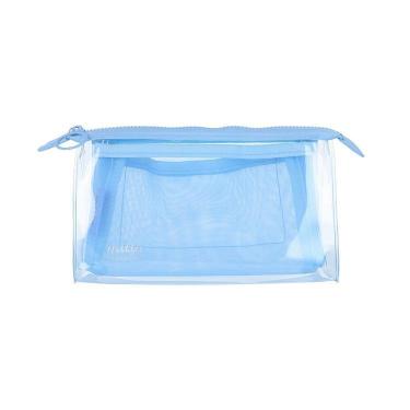 mitte クリアポーチ メッシュ マチ ネモフィラブルー
