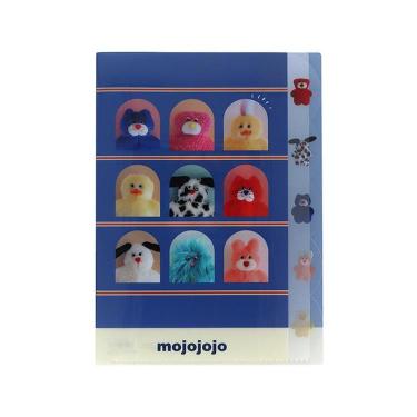 ダイカットクリアファイル5P mojojojo ブルー