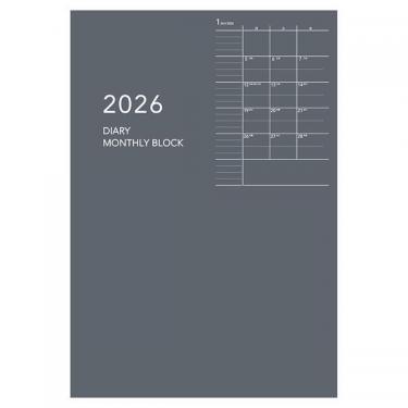 2026年1月始まり手帳 月間 B6 アポイント E8148 グレー