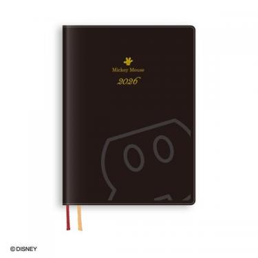 2025年12月始まり手帳 週間レフト B6 1週間+横罫 ディズニー E6160 ブラック