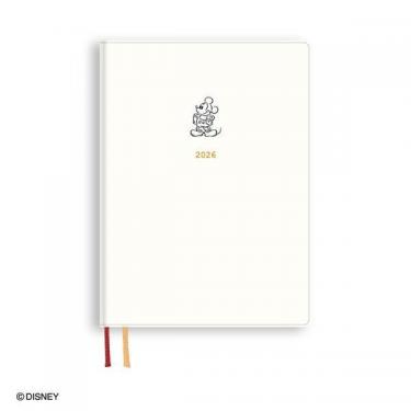 2025年12月始まり手帳 週間レフト B6 1週間+横罫 ディズニー E6205 ホワイト