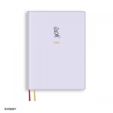 2025年12月始まり手帳 週間レフト B6 1週間+横罫 ディズニー E6226 パープル