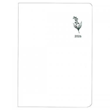 2025年12月始まり手帳 週間レフト A6 ミル E7770 ホワイト