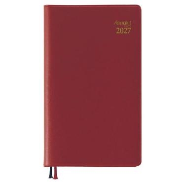 2026年12月始まり手帳 週間ブロック アポイント 見開き1週間 レッド E1012