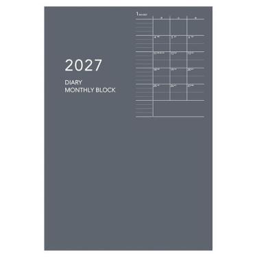 2027年1月始まり手帳 月間 B6 アポイント グレー E8148