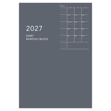 2027年1月始まり手帳 月間 A5 アポイント グレー E8150