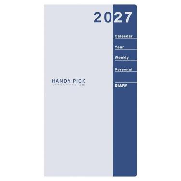 2027年1月始まり手帳 週間ブロック ハンディピック 見開き2週間 ブルー E1088