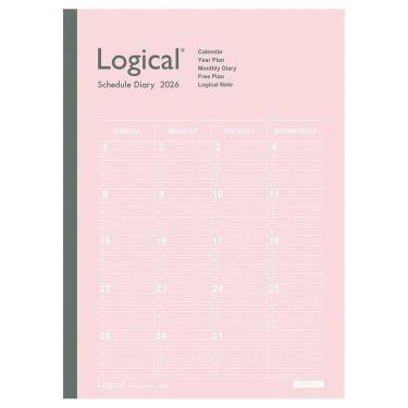 2025年12月始まり 月間 B5 ロジカルダイアリー ノートタイプA ピンク