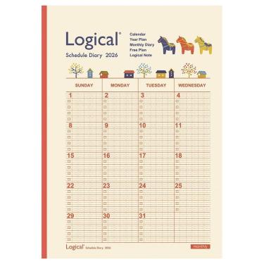 2025年12月始まり 月間 A5 ロジカルダイアリー ノートタイプA ウマ