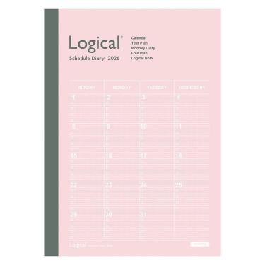 2025年12月始まり 月間 B6 ロジカルダイアリー ノートタイプA ピンク