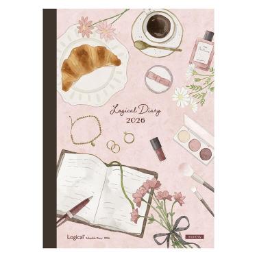 2025年12月始まり 月間 B6 ロジカルダイアリー ノートタイプ ホームデイズ ピンク