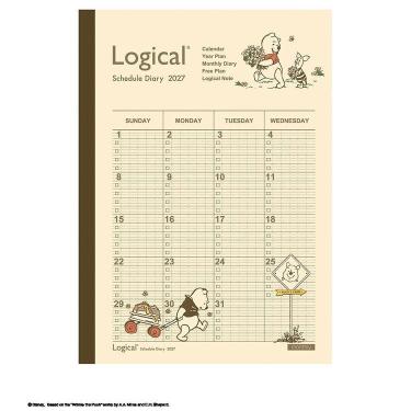 2026年12月始まり手帳 月間 A5 ロジカル くまのプーさん