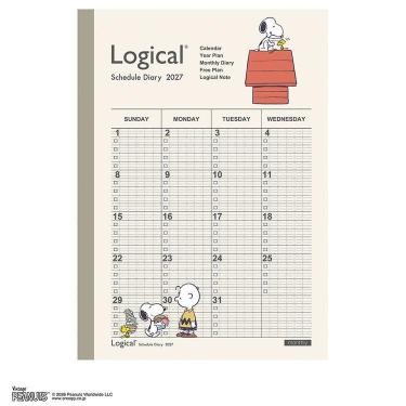 2026年12月始まり手帳 月間 A5 ロジカル PEANUTS 2