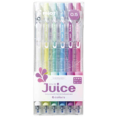 ジュース 0.5mm パステル6色セット ゲルインク