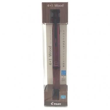 4+1ウッド 多機能ペン（4色+シャープペン） 0.7mm ボルドー