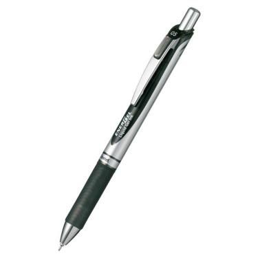 ノック式エナージェル 0.5mm シルバー軸 ゲルインク ブラック