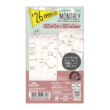 2025年12月始まりシステム手帳用リフィル ミニ5 デコナ 月間1
