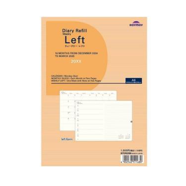 2025年12月始まり手帳 週間レフト A6 リフィル