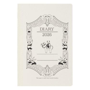 2025年12月始まり 月間 B7 PANDAful LIFE 竹紙ダイアリー グレー