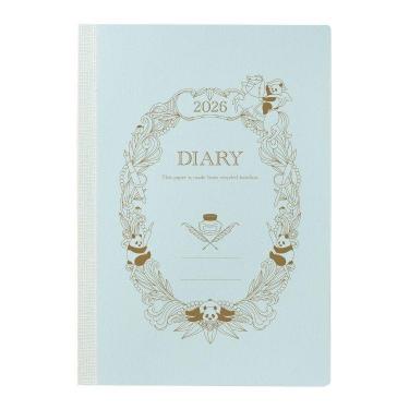 2025年12月始まり 月間 B7 PANDAful LIFE 竹紙ダイアリー ブルー