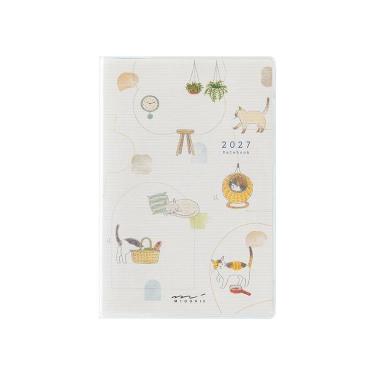 2027年1月始まり手帳 月間 B7 ミニ ネコ