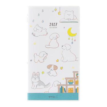 2027年1月始まり手帳 月間 B7 スリム イヌ