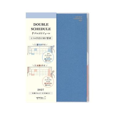 2026年12月始まり手帳 月間 B6 ツインダブル 青