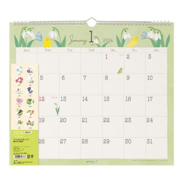 2026年1月始まりカレンダー 壁掛け L トリ柄