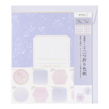 カラー色紙 二つ折り 紫