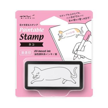 ペインタブルスタンプ 浸透印 ハーフ ネコ柄