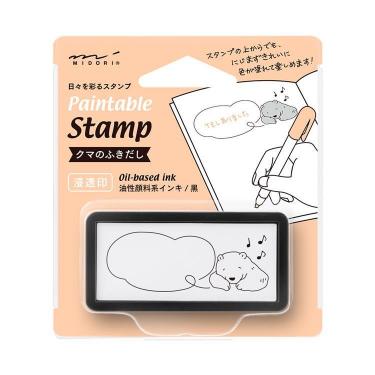 ペインタブルスタンプ 浸透印 ハーフ クマのふきだし柄